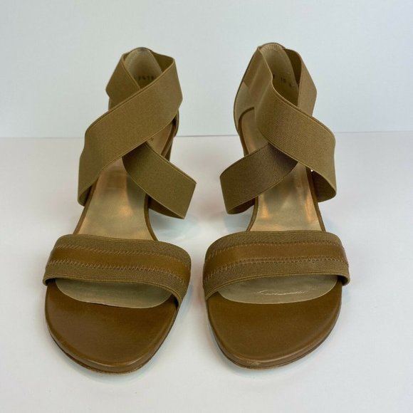 Stuart Weitzman Heeled Sandals 10 Midexter Stretch Strappy Chunky Leather‎ - Picture 5 of 10